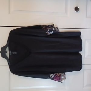 Black embroidered top